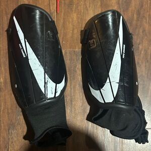Nike Black and White Sports Shin Guards
